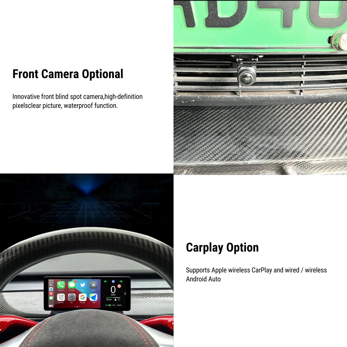 Hautosport Tesla Model 3 Highland F68-C Plus 6.86"Touchscreen Display with Carplay and Front Camerae