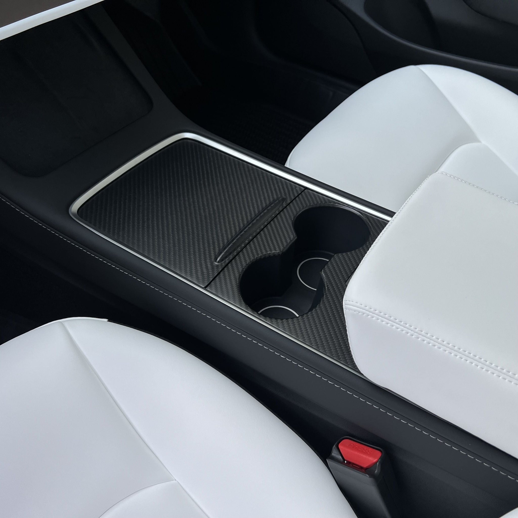 Tesla Model 3 / Y Center Console Wrap Cover - Carbon Fiber Interior Mods